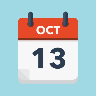 Calendar icon showing 13th October