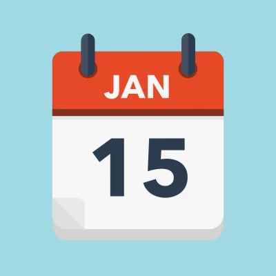 Calendar icon showing 15th January