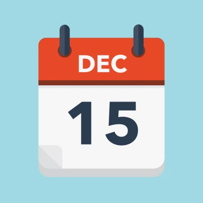 Calendar icon showing 15th December