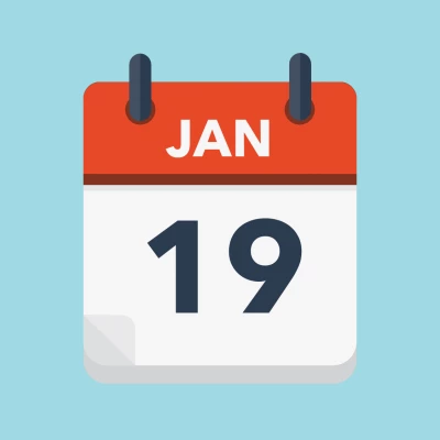 Calendar icon showing 19th January